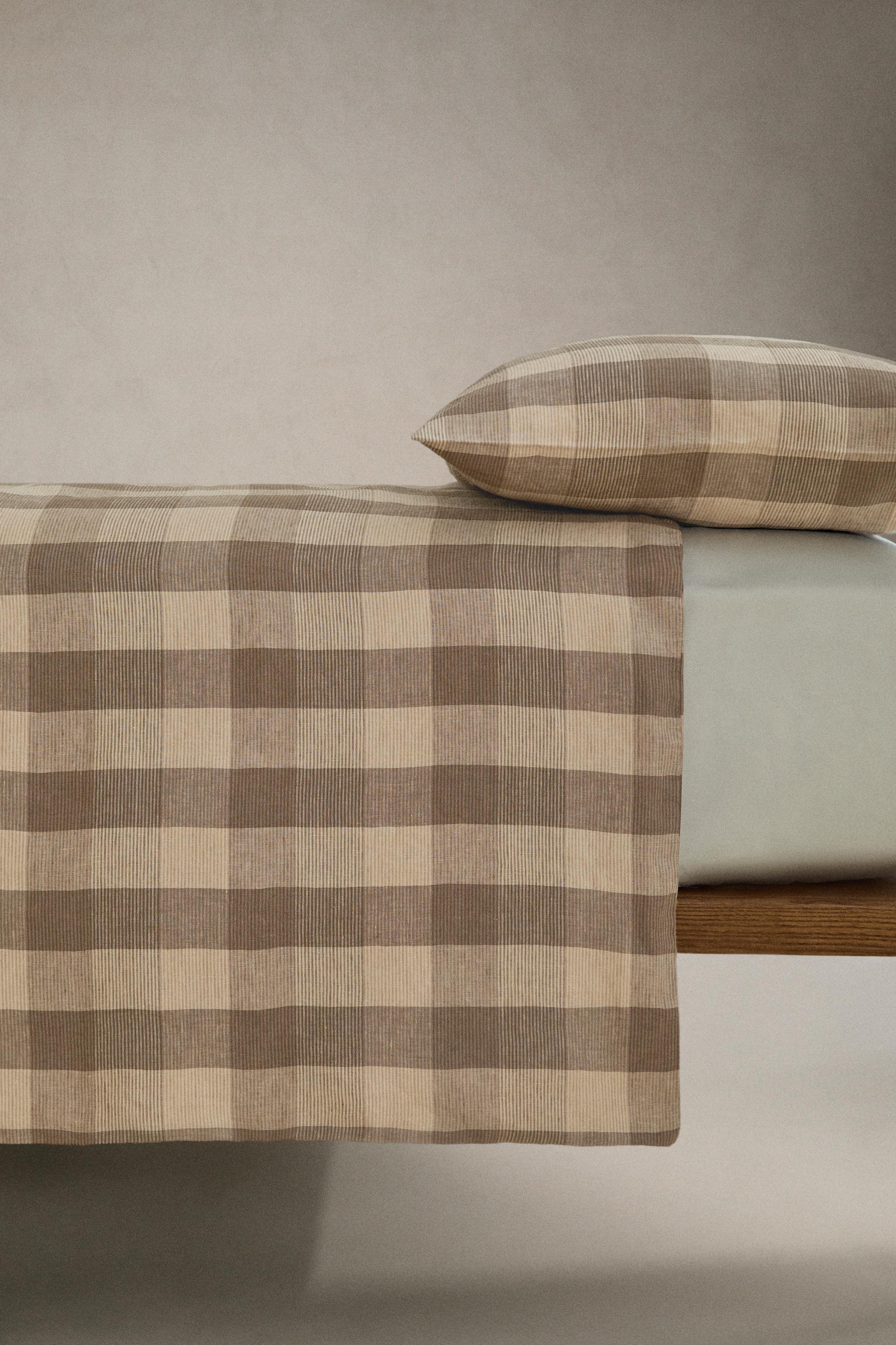 LINEN CHECK DUVET COVER